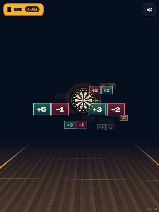 A swarm of darts flying through glowing gates toward a giant dartboard in the browser game 100 Billion Darts.
